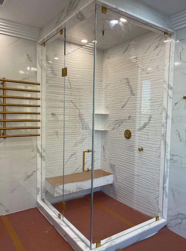 Using stock or custom glass for bathroom remodel